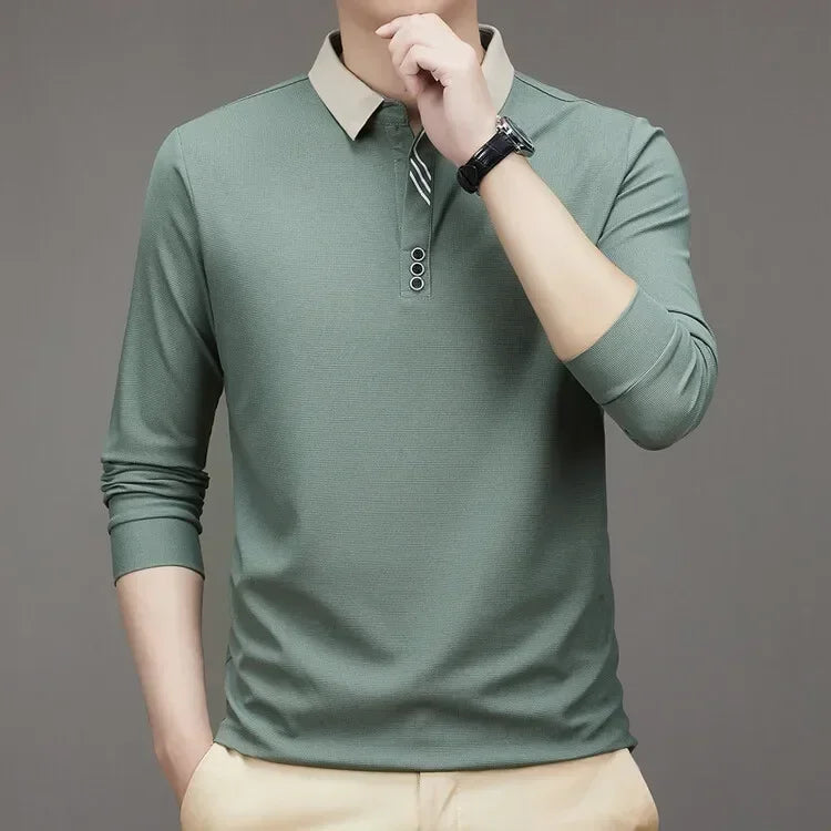 Camisa Polo Comprida Gola Sofisticada