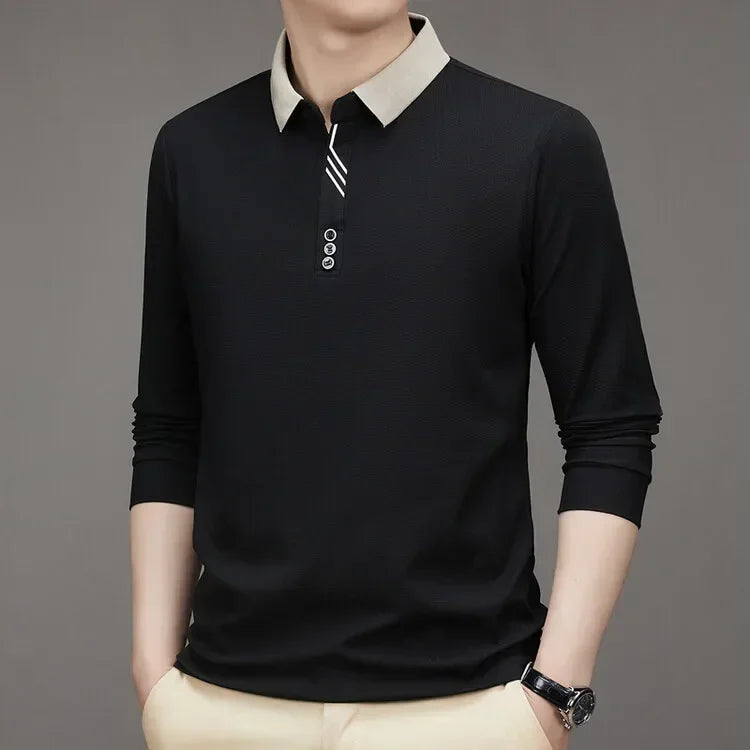 Camisa Polo Comprida Gola Sofisticada