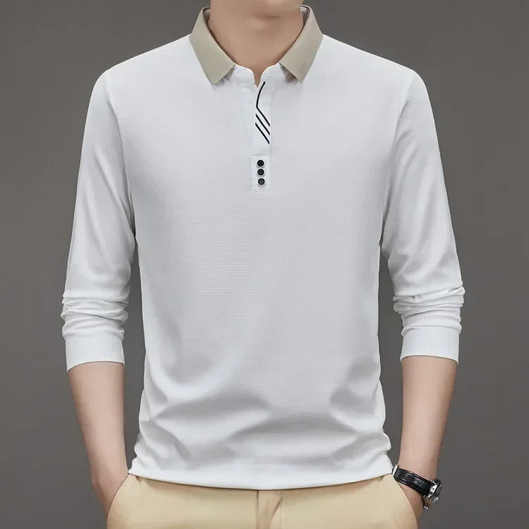 Camisa Polo Comprida Gola Sofisticada